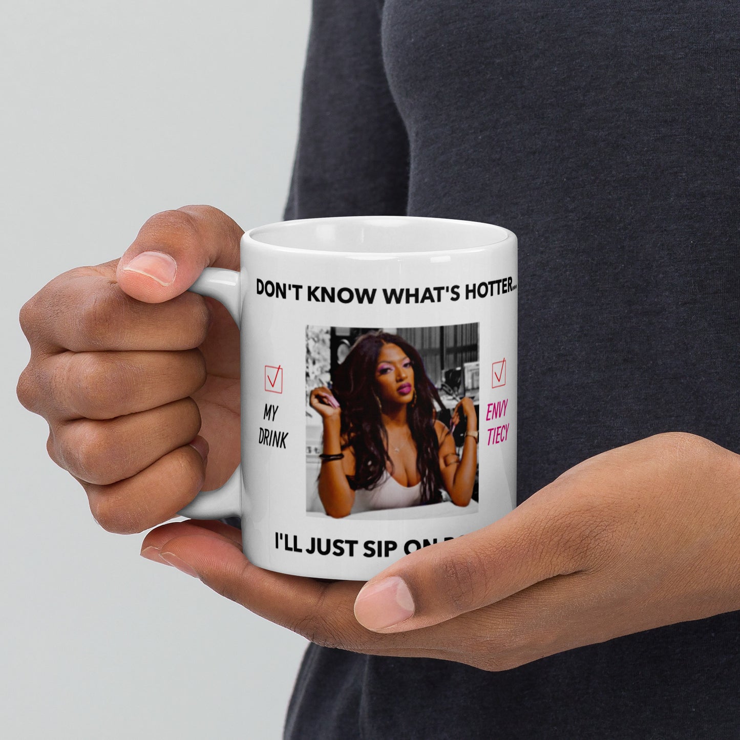 White glossy mug